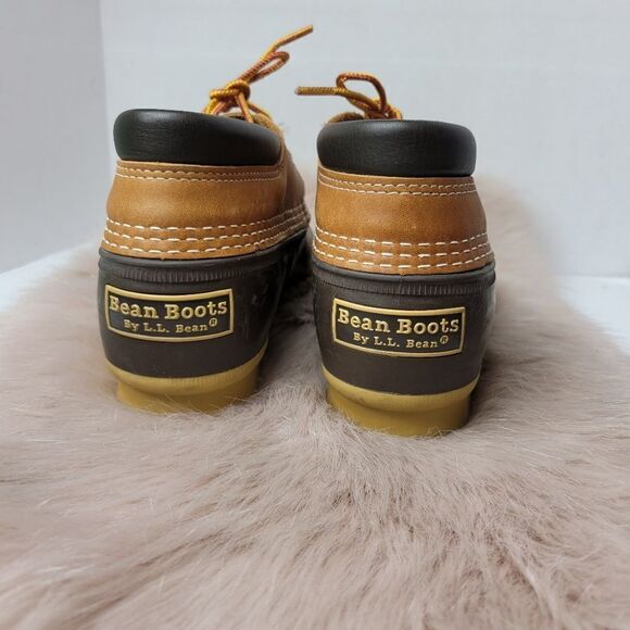 LL. Bean Women’s Boots Gumshoes Brown Leather Padded Collar Duck Shoes Size 7 - Picture 4 of 10